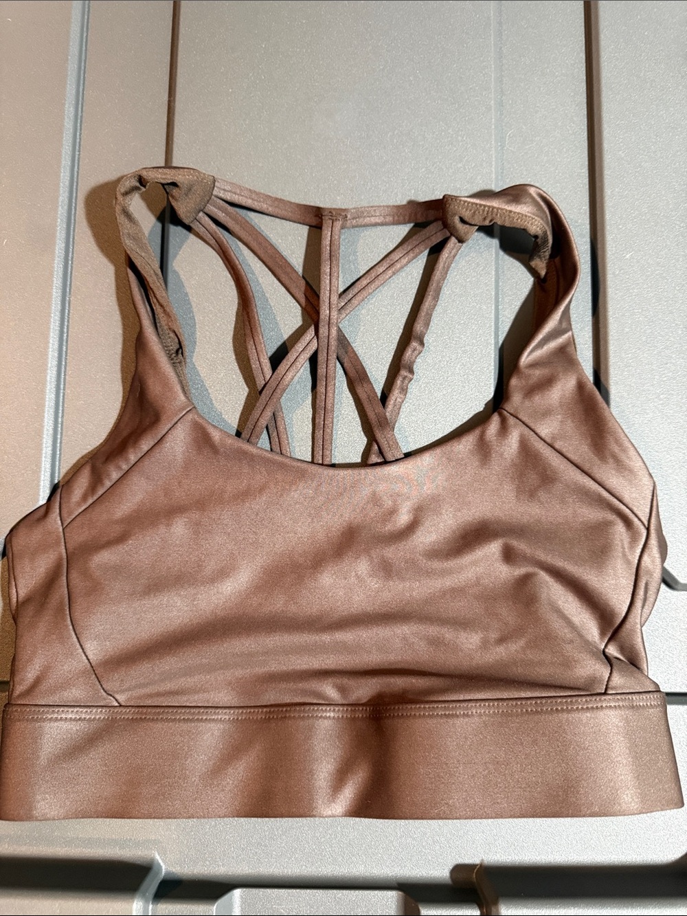 Zyia Metallic light n tight Brown Strappy Back Sports Bra - Unbranded
